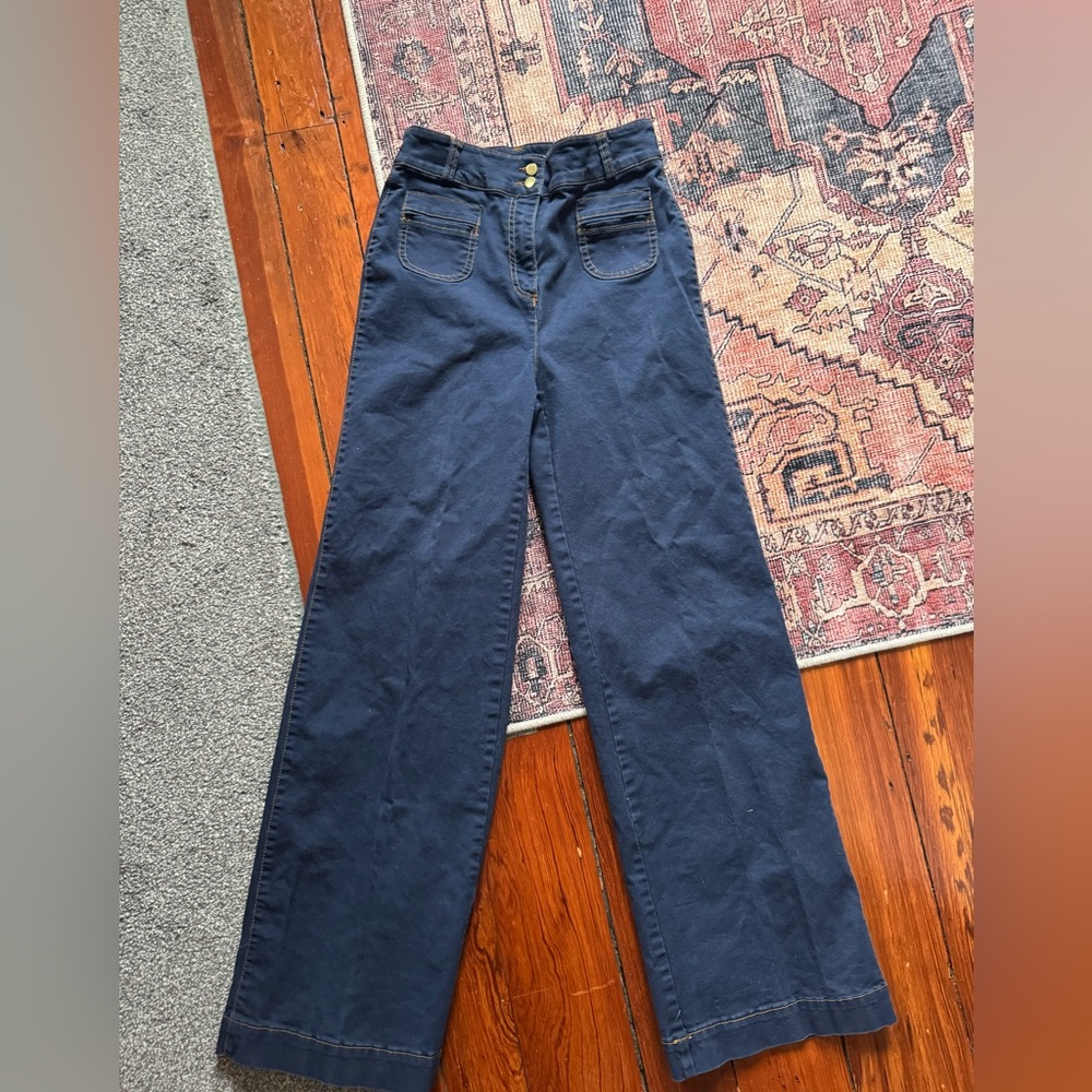 H&M Navy Blue Flare & Wide Leg Jeans